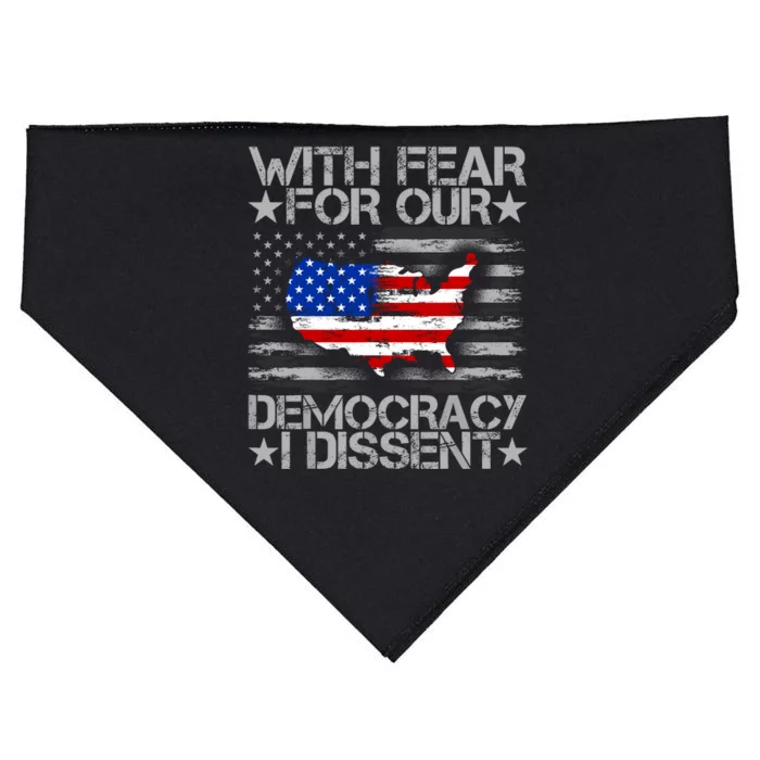 With Fear For Our Democracy I Dissent USA-Made Doggie Bandana