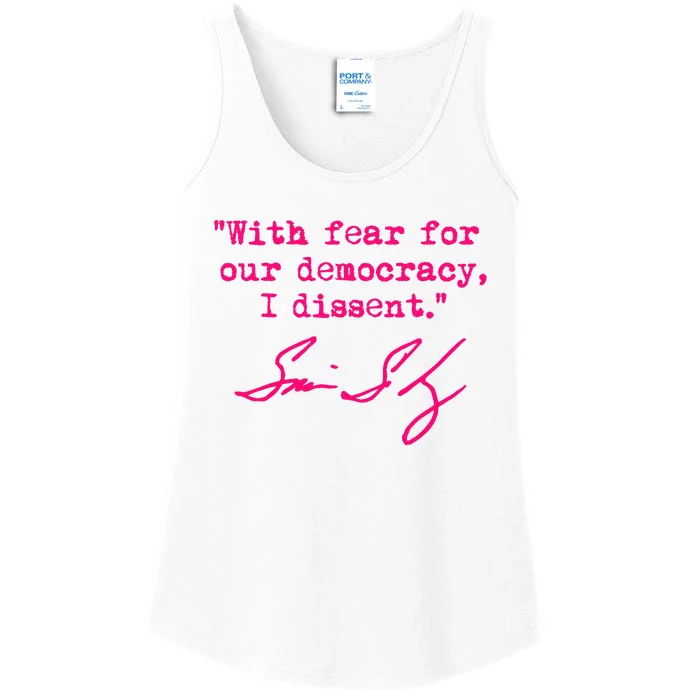 With Fear For Our Democracy I Dissent Political Design Ladies Essential Tank