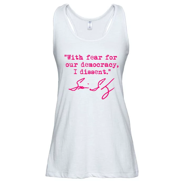 With Fear For Our Democracy I Dissent Political Design Ladies Essential Flowy Tank