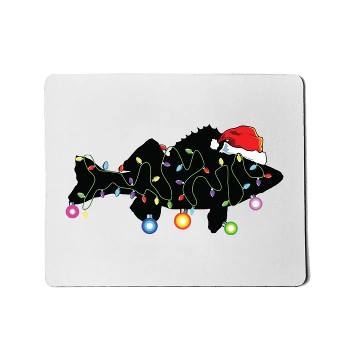 Walleye Fishing Funny Christmas Lights Fish Santa Hat Gift Mousepad