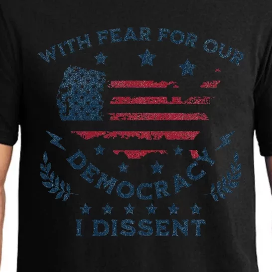 With Fear For Our Democracy I Dissent Us Flag Pajama Set