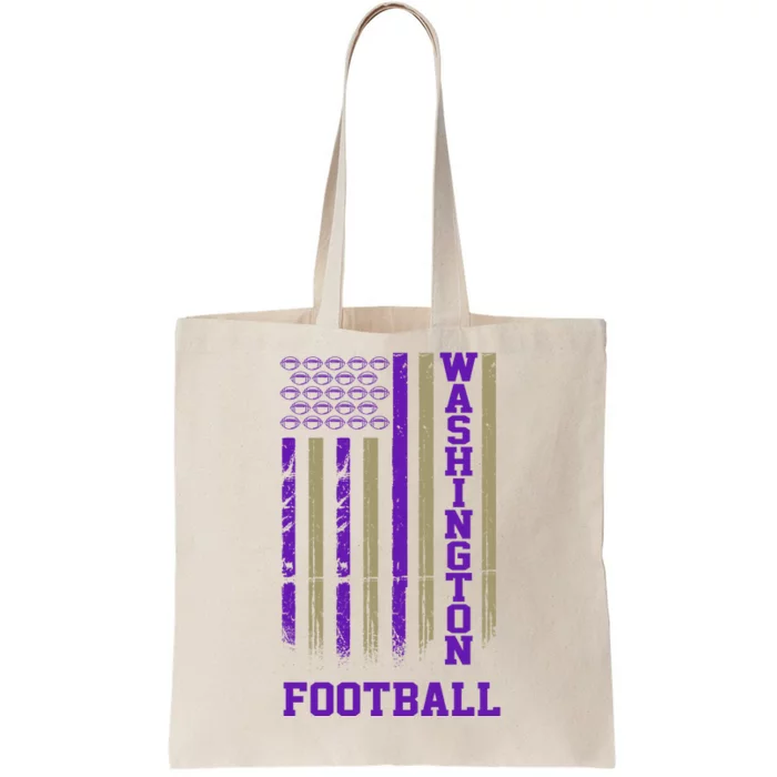 Washington Football Fan American Flag Tote Bag