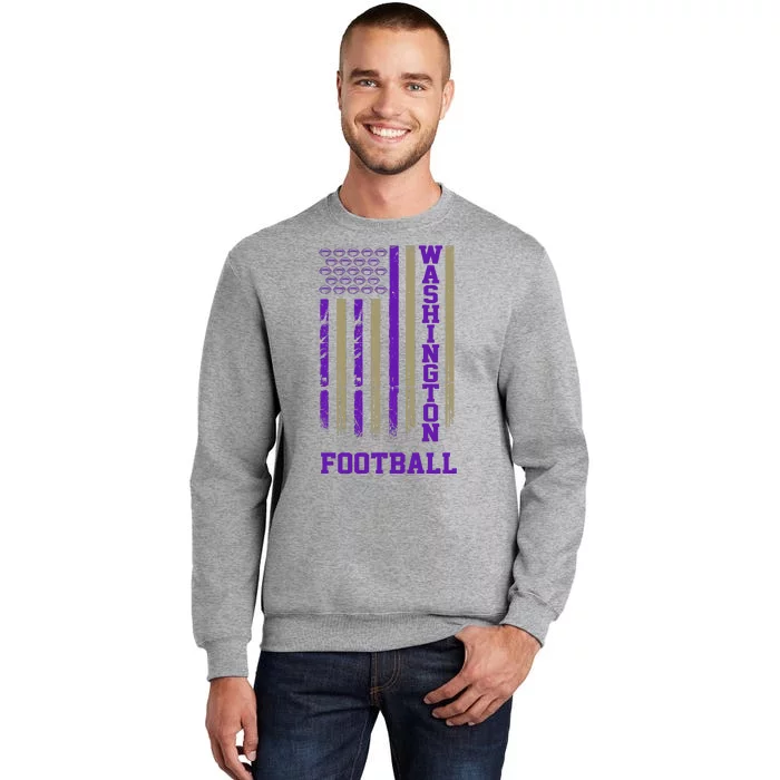 Washington Football Fan American Flag Tall Sweatshirt