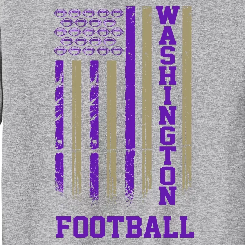 Washington Football Fan American Flag Tall Sweatshirt