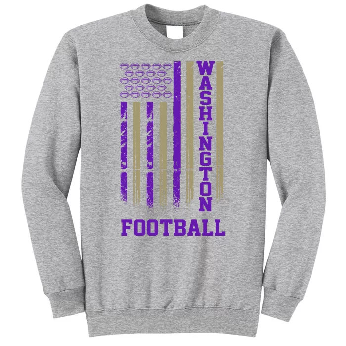 Washington Football Fan American Flag Tall Sweatshirt