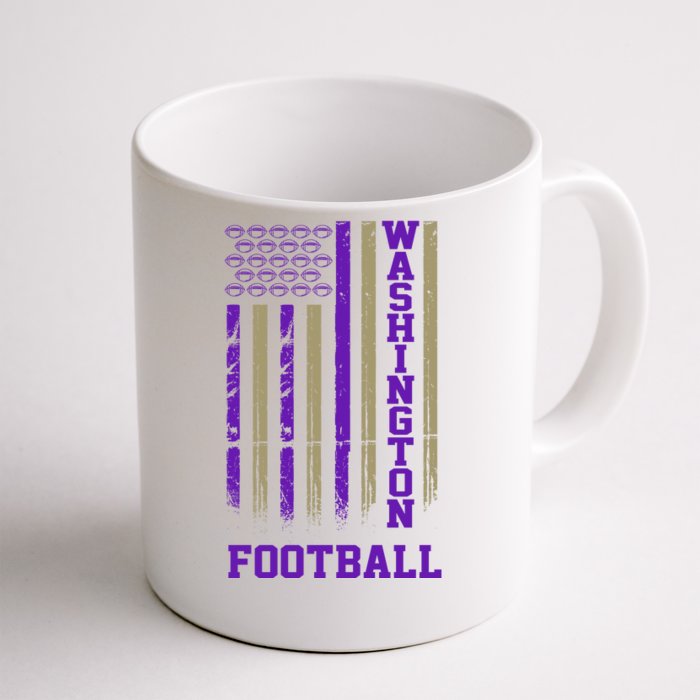 Washington Football Fan American Flag Front & Back Coffee Mug