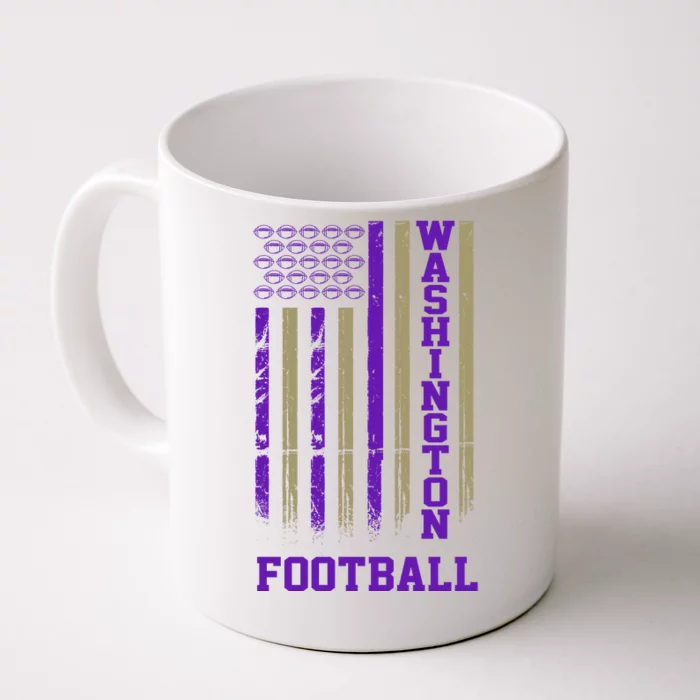 Washington Football Fan American Flag Front & Back Coffee Mug