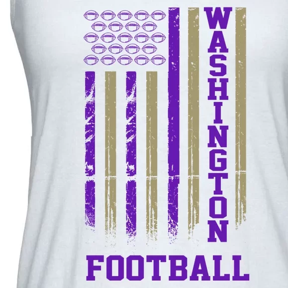 Washington Football Fan American Flag Ladies Essential Flowy Tank