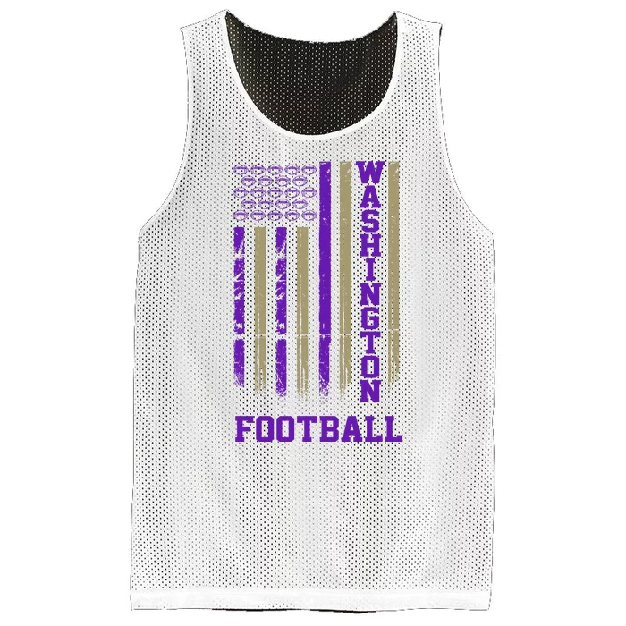 Washington Football Fan American Flag Mesh Reversible Basketball Jersey Tank