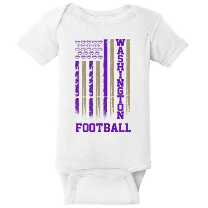 Washington Football Fan American Flag Baby Bodysuit