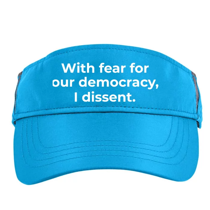 With Fear For Our Democracy I Dissent Adult Drive Performance Visor