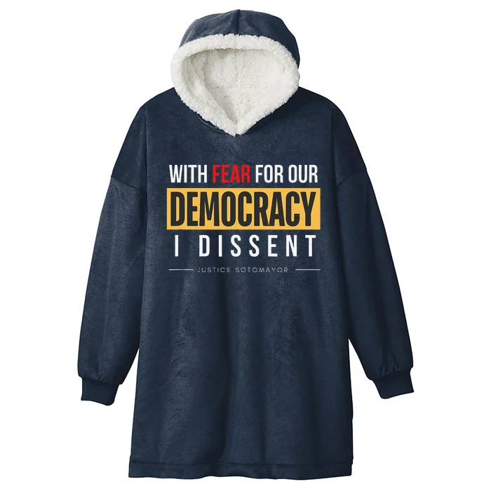 With Fear For Our Democracy Hooded Wearable Blanket