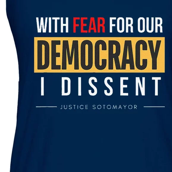 With Fear For Our Democracy Ladies Essential Flowy Tank