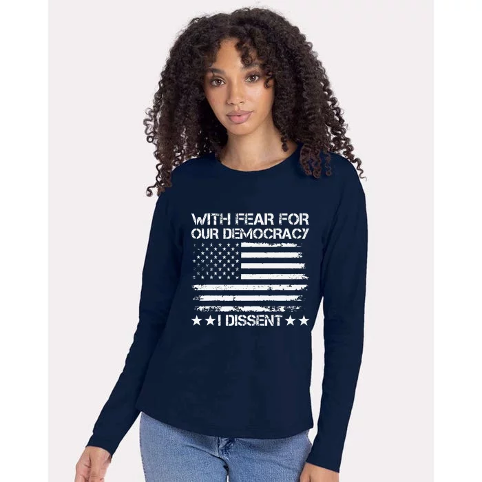 With Fear For Our Democracy I Dissent Presidential Immunity Premium Womens Cotton Relaxed Long Sleeve T-Shirt