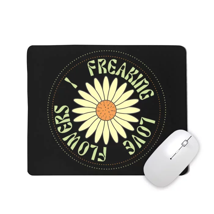 Wo Funny Flower. I freaking love flowers. Flower lover. Florist V-Neck Mousepad