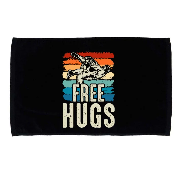 Wrestling Funny Free Hugs Wrestling Microfiber Hand Towel