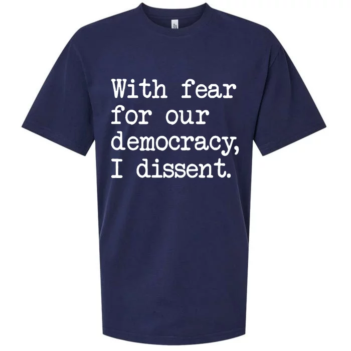 With Fear For Our Democracy Sueded Cloud Jersey T-Shirt