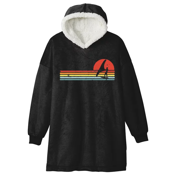 Wing Foiling Foil Surf Surfing Foiler Retro Vintage Surfer Hooded Wearable Blanket