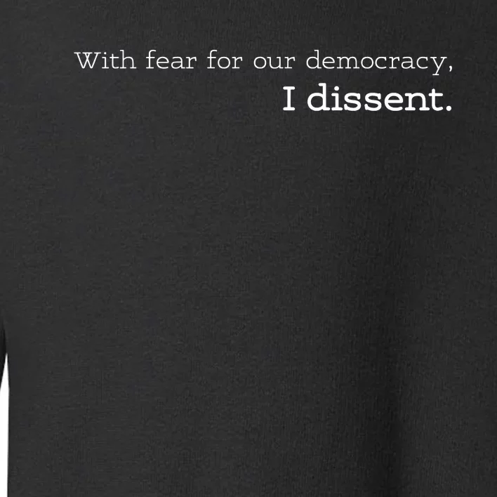 With Fear For Our Democracy I Dissent Toddler Sweatshirt