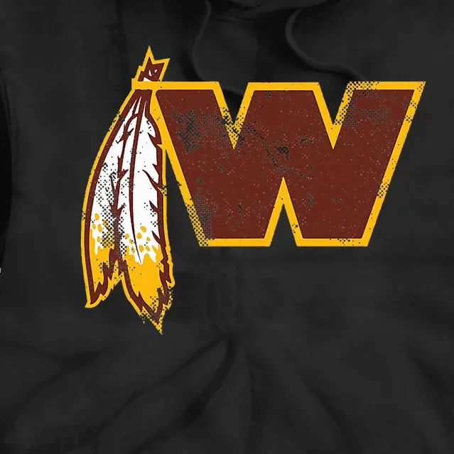 W.A.S.H.I.N.G.T.O.N Football Feather Washington D.C. Football Tie Dye Hoodie