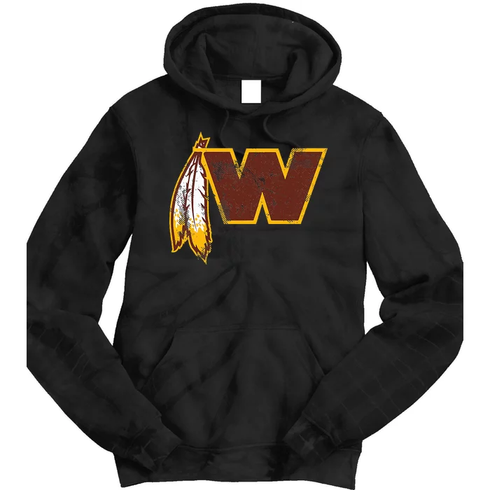 W.A.S.H.I.N.G.T.O.N Football Feather Washington D.C. Football Tie Dye Hoodie