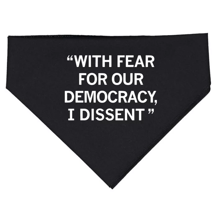 With Fear For Our Democracy I Dissent USA-Made Doggie Bandana