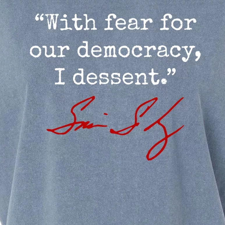 With Fear For Our Democracy I Dissent Garment-Dyed Women's Muscle Tee