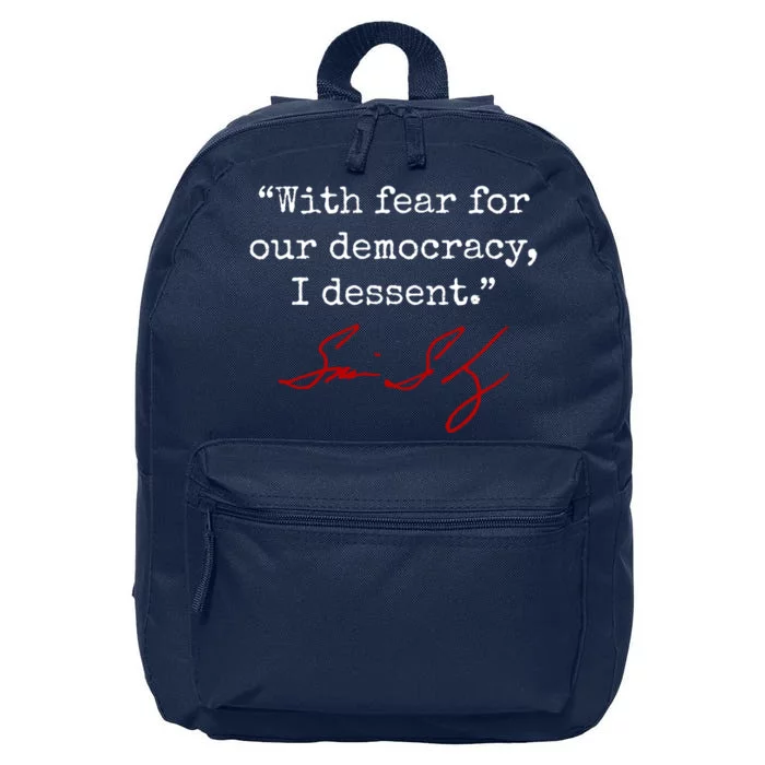 With Fear For Our Democracy I Dissent 16 in Basic Backpack