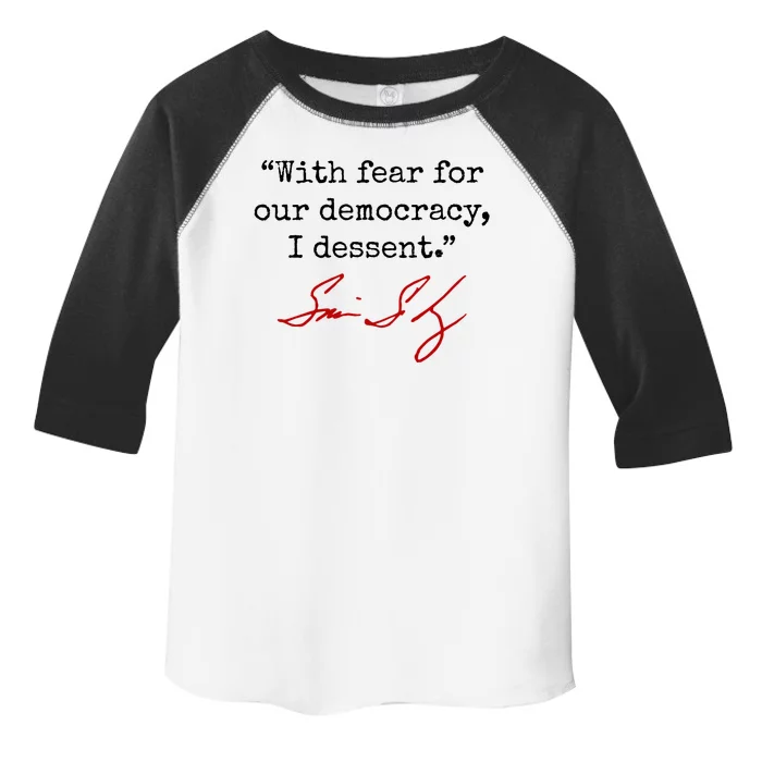 With Fear For Our Democracy I Dissent Toddler Fine Jersey T-Shirt