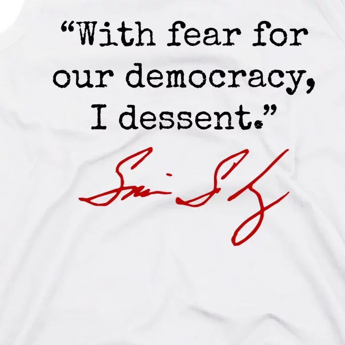 With Fear For Our Democracy I Dissent Tank Top