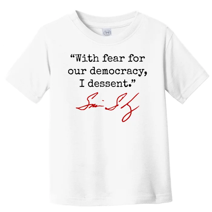 With Fear For Our Democracy I Dissent Toddler T-Shirt