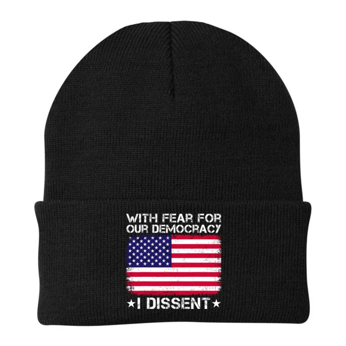 With Fear For Our Democracy I Dissent Knit Cap Winter Beanie