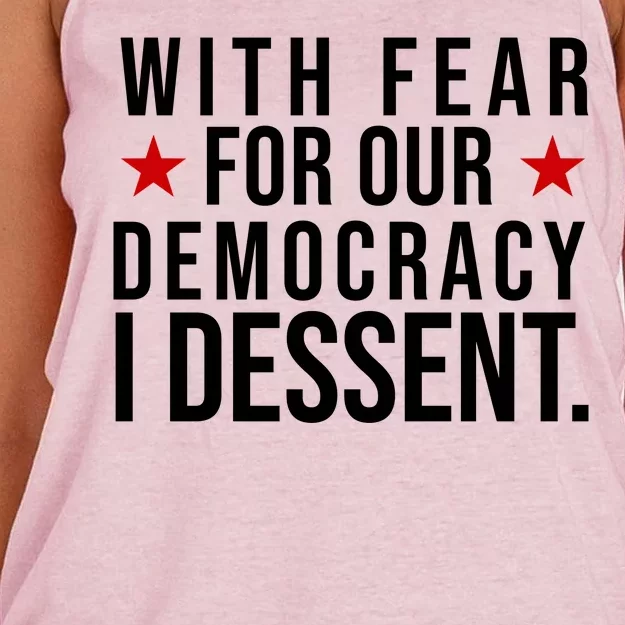 With Fear For Our Democracy I Dessent Women's Knotted Racerback Tank