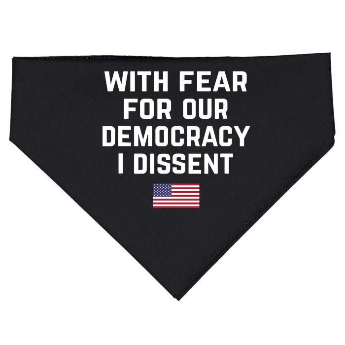 With Fear For Our Democracy I Dissent USA-Made Doggie Bandana