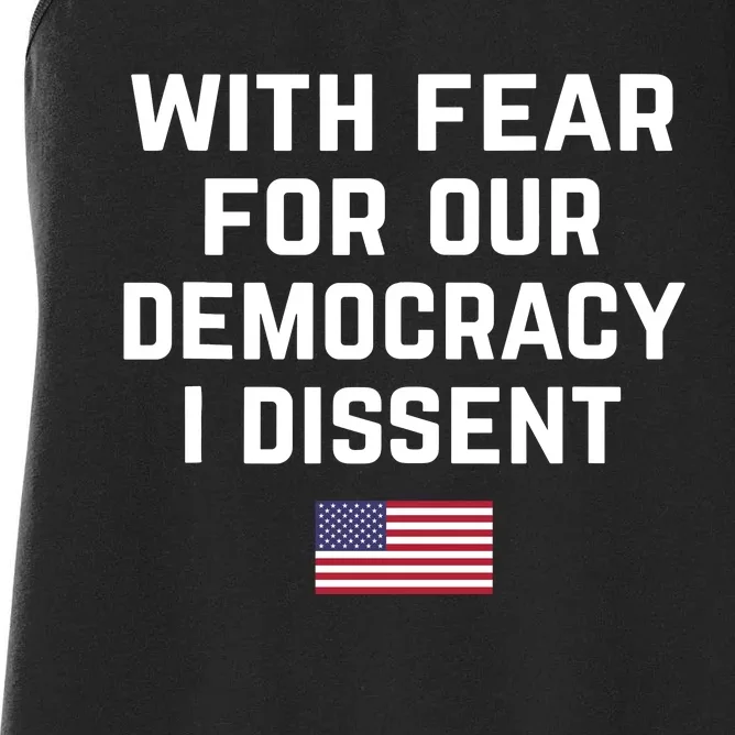 With Fear For Our Democracy I Dissent Women's Racerback Tank