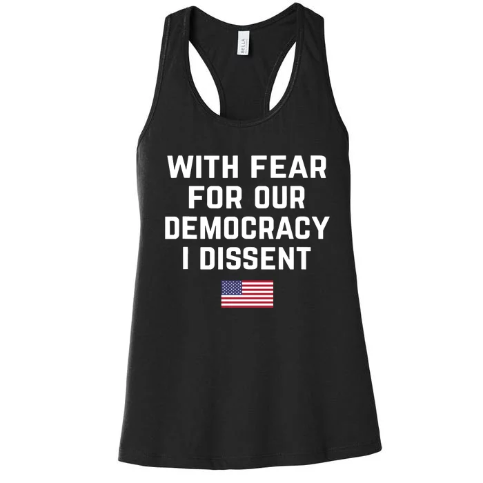 With Fear For Our Democracy I Dissent Women's Racerback Tank