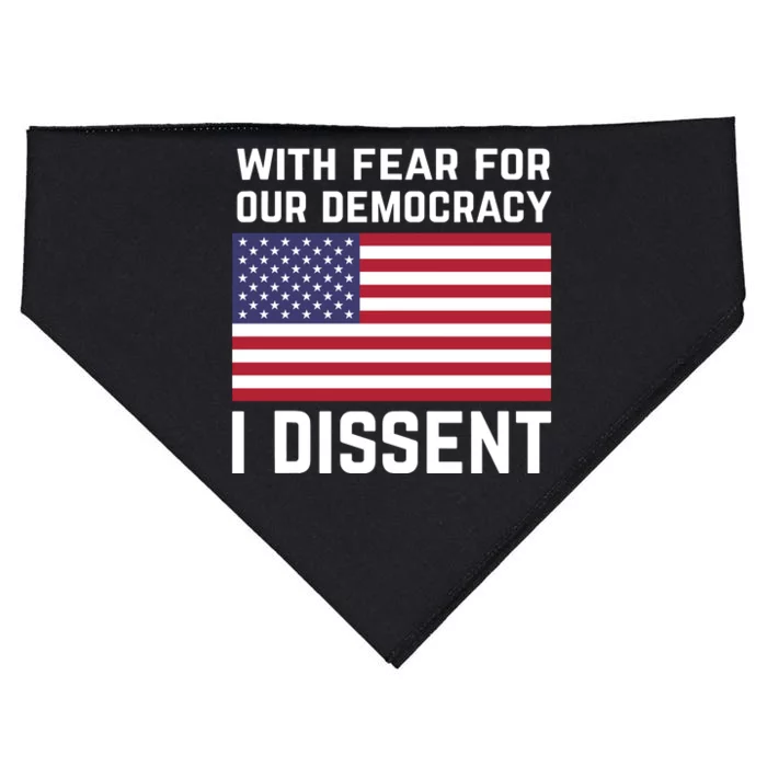 With Fear For Our Democracy I Dissent USA-Made Doggie Bandana