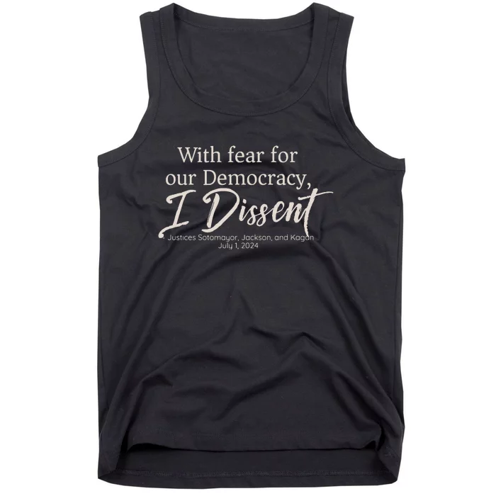 With Fear For Our Democracy Tank Top