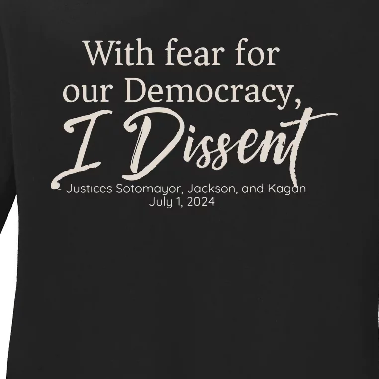 With Fear For Our Democracy Ladies Long Sleeve Shirt