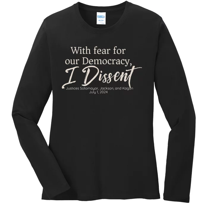 With Fear For Our Democracy Ladies Long Sleeve Shirt