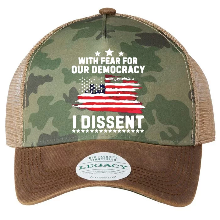 With Fear For Our Democracy I Dissent Usa Flag Legacy Tie Dye Trucker Hat