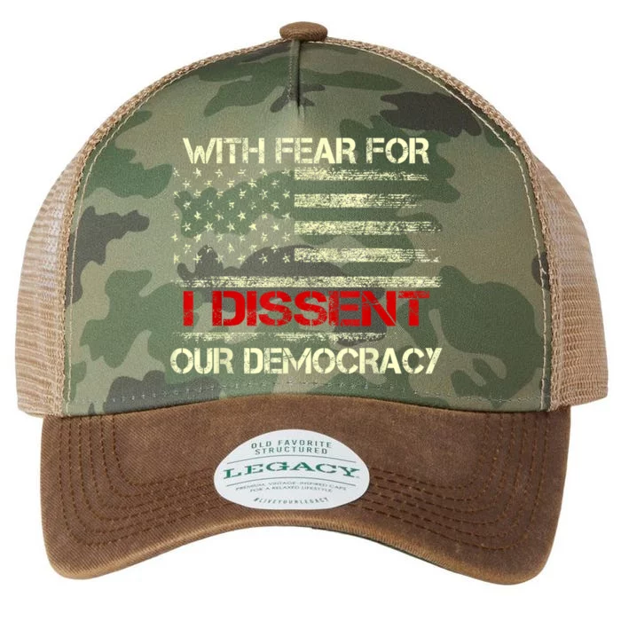 With Fear For Our Democracy I Dissent Legacy Tie Dye Trucker Hat