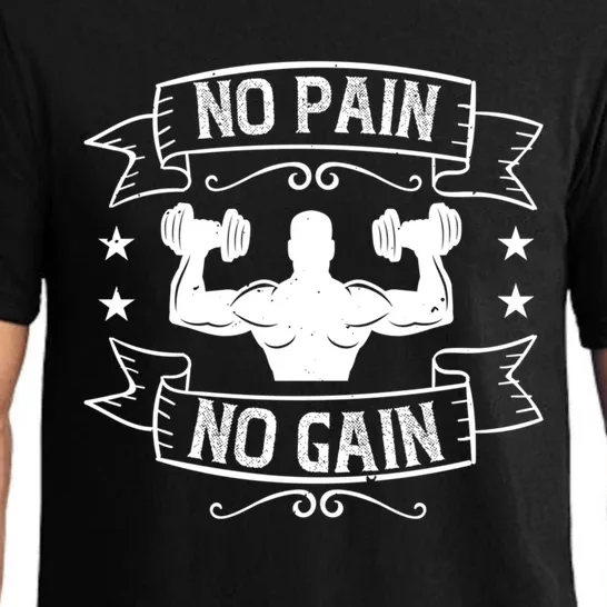 Workout Funny Gift No Pain No Gain Gift Pajama Set