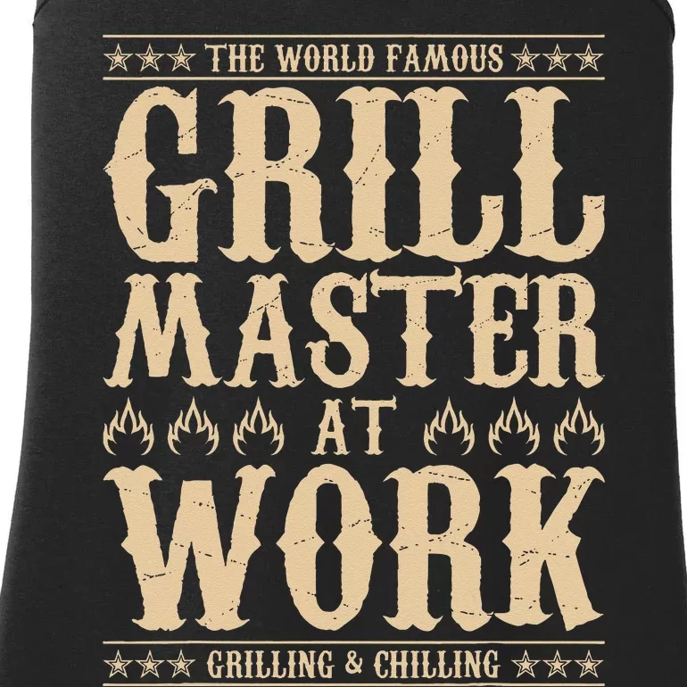 World Famous Grill Master At Work Grilling & Chilling BBQ Ladies Essential Tank