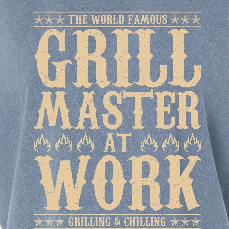 World Famous Grill Master At Work Grilling & Chilling BBQ Garment-Dyed Women's Muscle Tee