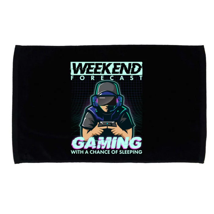 Weekend Forecast Gaming With A Chance Of Sleeping Microfiber Hand Towel