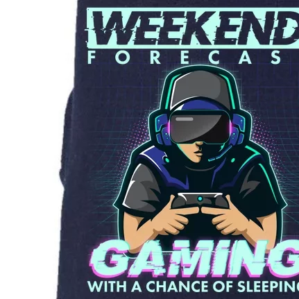 Weekend Forecast Gaming With A Chance Of Sleeping Doggie 3-End Fleece Hoodie