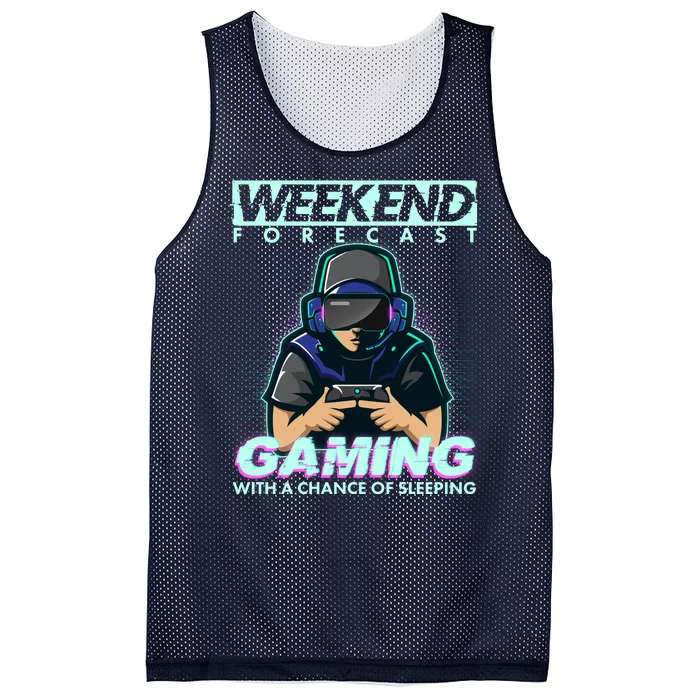 Weekend Forecast Gaming With A Chance Of Sleeping Mesh Reversible Basketball Jersey Tank