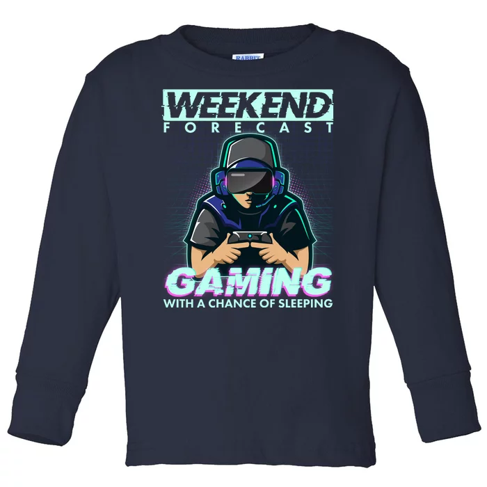 Weekend Forecast Gaming With A Chance Of Sleeping Toddler Long Sleeve Shirt