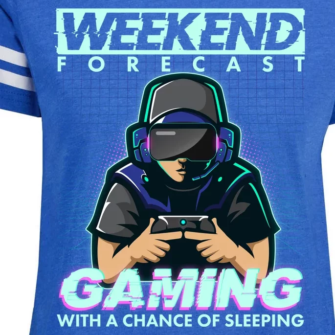 Weekend Forecast Gaming With A Chance Of Sleeping Enza Ladies Jersey Football T-Shirt